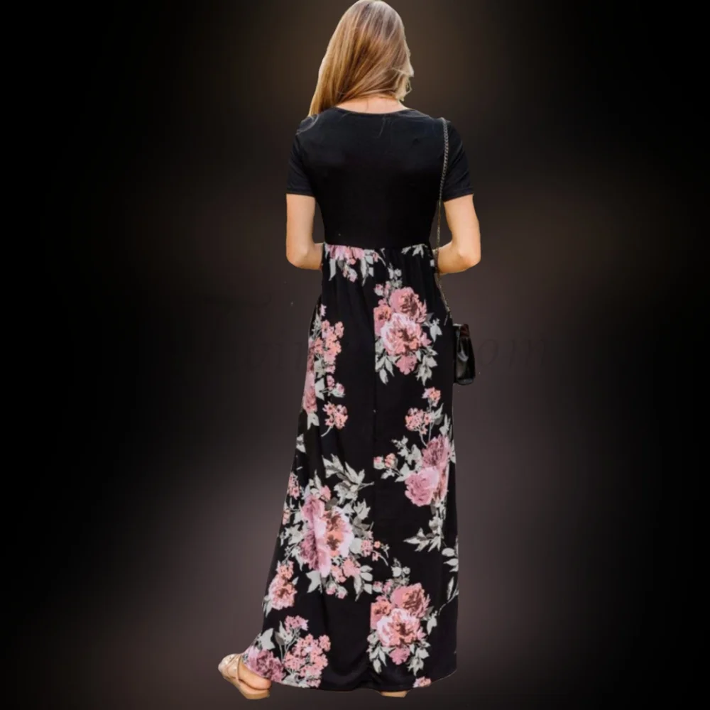 Nightingale: Black Floral Maxi Dress - Picture 3 of 3